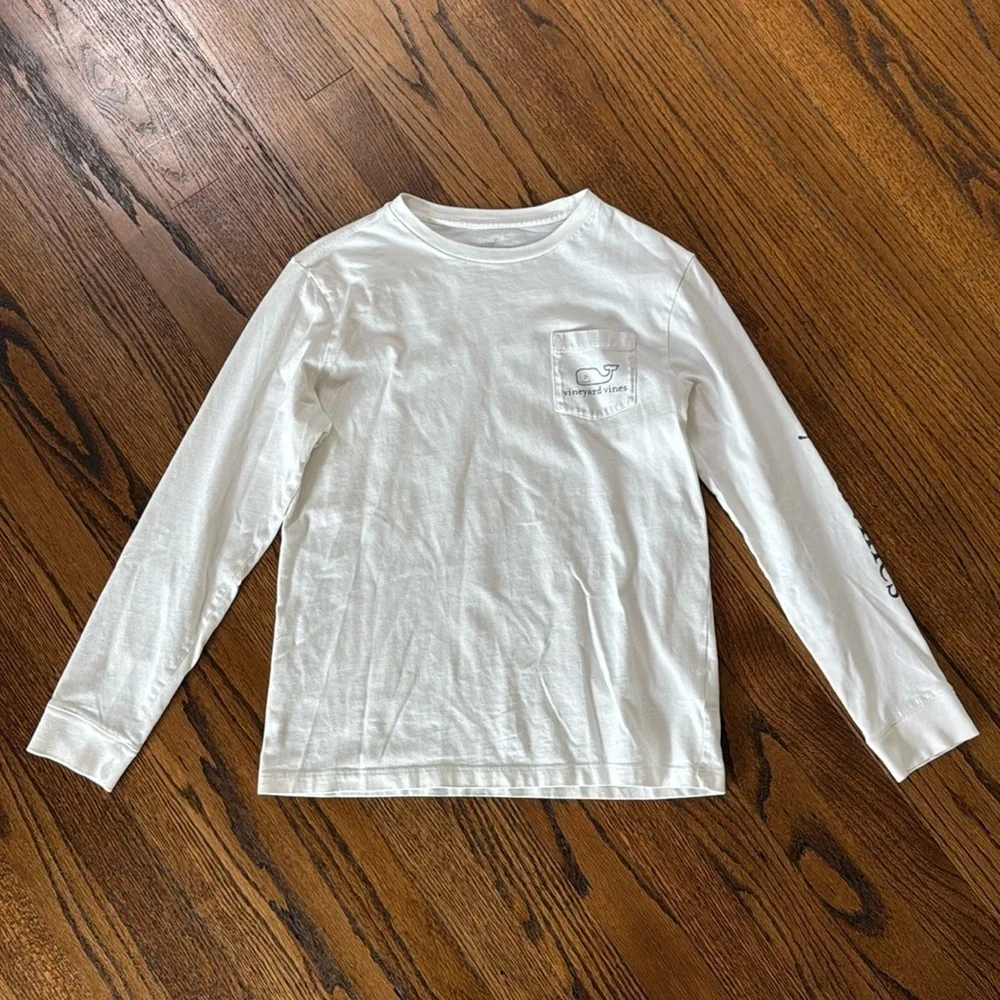Vineyard Vines Kids Medium 12-14 White Long Sleeve Shirt